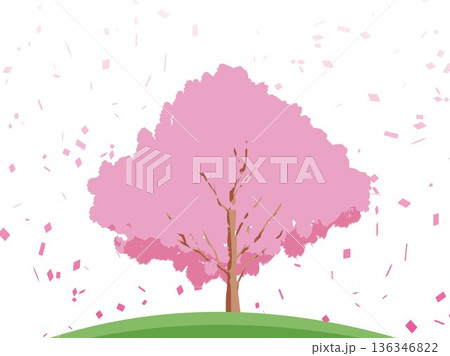 桜の木がある風景 136346822