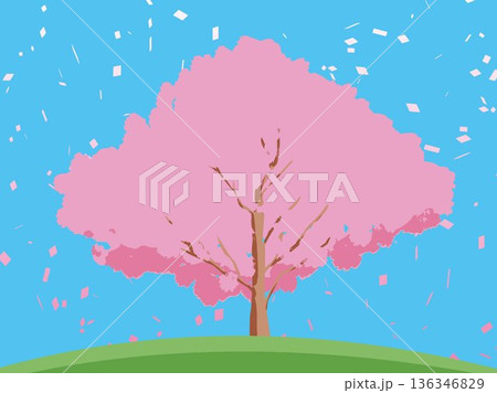 桜の木がある風景 136346829