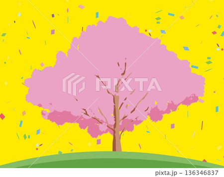 桜の木がある風景 136346837
