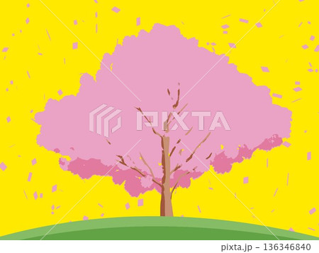 桜の木がある風景 136346840