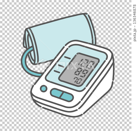 電子血圧計(上腕式血圧計)のイラスト 電子血圧計(上腕式血圧計)のイラスト 136346878