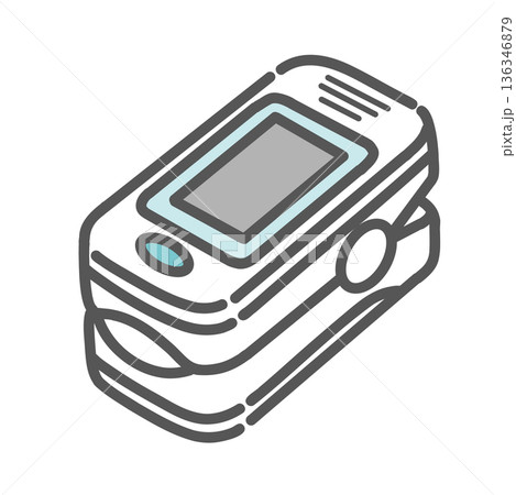 パルスオキシメーター（酸素飽和度測定器）のイラスト 136346879