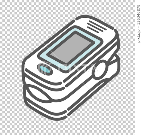 パルスオキシメーター（酸素飽和度測定器）のイラスト 136346879