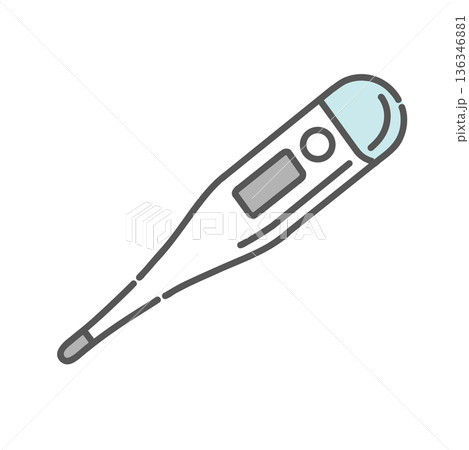 電子体温計（脇で測る体温計）のイラスト 136346881