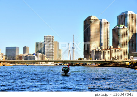 佃大橋(東/左岸)/隅田川周辺を下流より望む(東京都中央区)【2026.2】 佃大橋(東/左岸)/隅田川周辺を下流より望む(東京都中央区)【2026.2】 136347043