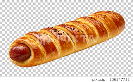 粗磨香腸餡餅，烘焙店插圖 136347732