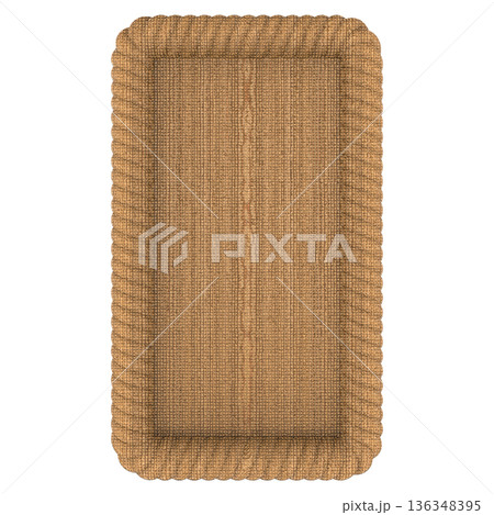 empty burlap hessian sacking isolated on white empty burlap hessian sacking isolated on white 136348395