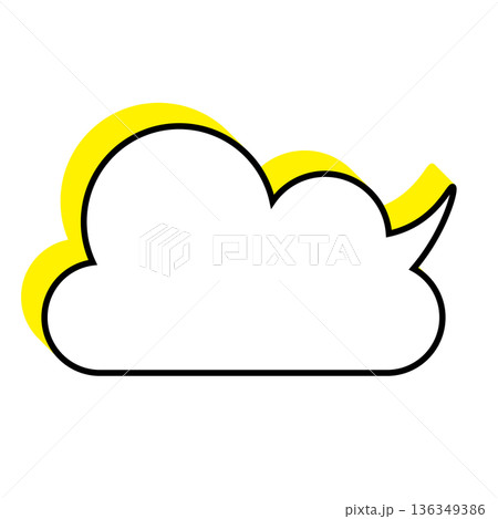 シンプルな吹き出しのイラスト　もこもこ 136349386