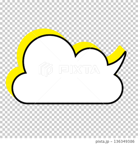 シンプルな吹き出しのイラスト　もこもこ 136349386