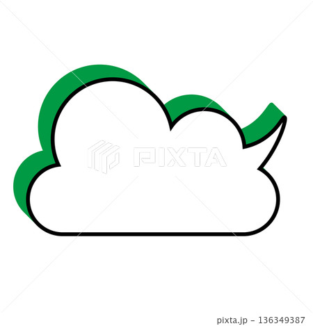 シンプルな吹き出しのイラスト　もこもこ 136349387