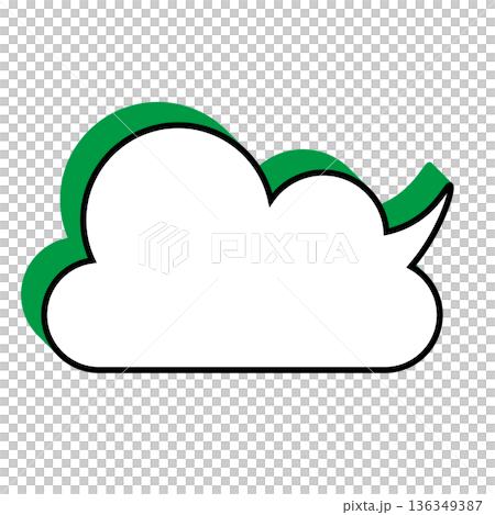 シンプルな吹き出しのイラスト　もこもこ 136349387