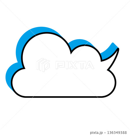 シンプルな吹き出しのイラスト　もこもこ 136349388