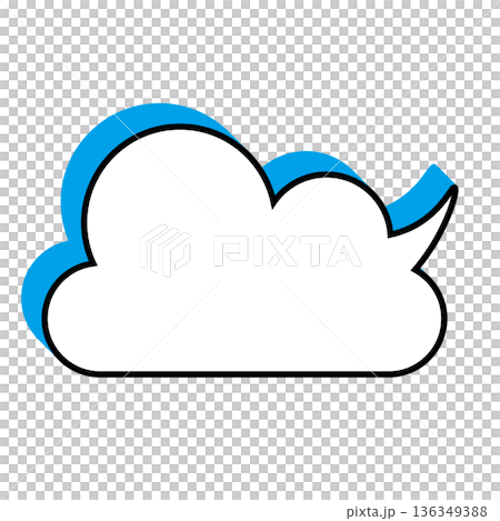 シンプルな吹き出しのイラスト　もこもこ 136349388