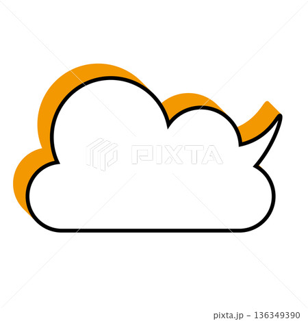 シンプルな吹き出しのイラスト　もこもこ 136349390