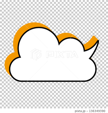 シンプルな吹き出しのイラスト　もこもこ 136349390