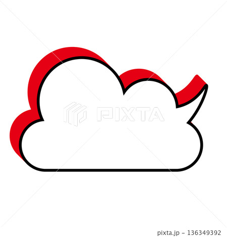 シンプルな吹き出しのイラスト　もこもこ 136349392