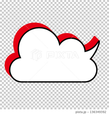 シンプルな吹き出しのイラスト　もこもこ 136349392