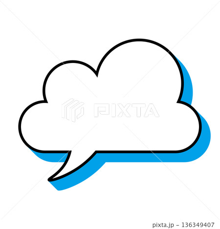 シンプルな吹き出しのイラスト　もこもこ 136349407