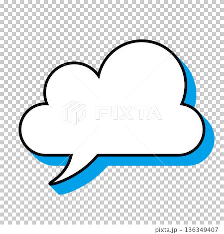 シンプルな吹き出しのイラスト　もこもこ 136349407