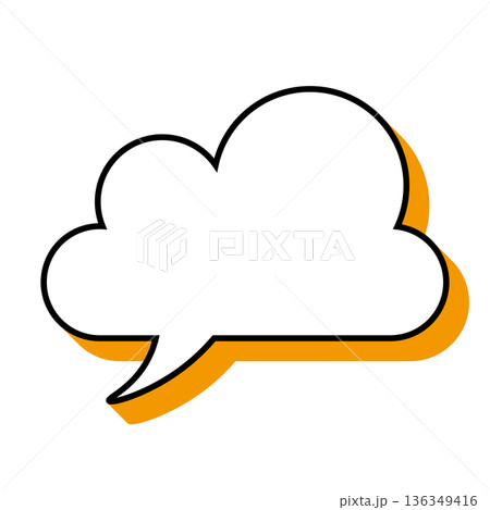 シンプルな吹き出しのイラスト　もこもこ 136349416