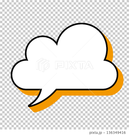 シンプルな吹き出しのイラスト　もこもこ 136349416
