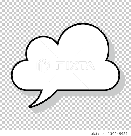 シンプルな吹き出しのイラスト もこもこ シンプルな吹き出しのイラスト もこもこ 136349421