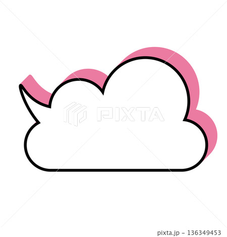 シンプルな吹き出しのイラスト　もこもこ 136349453