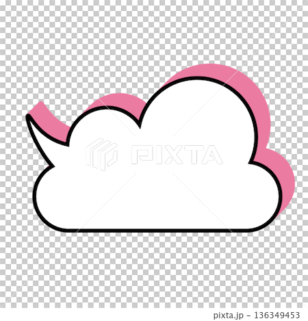 シンプルな吹き出しのイラスト　もこもこ 136349453