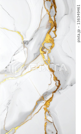《AI画像》白い大理石模様の背景素材 136349461