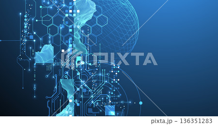 Abstract data technology concept. Sphere theme vector illustration. 136351283