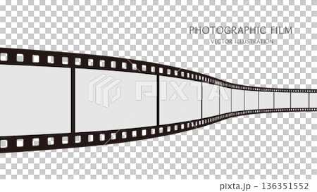 16:9の背景素材:ダイナミックな動きをした35mm写真フィルムのベクターイラストデータ 16:9の背景素材:ダイナミックな動きをした35mm写真フィルムのベクターイラストデータ 136351552