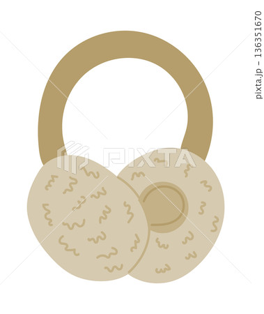 Hand drawn vector illustration of warm earmuffs with soft pads isolated on white background. This illustration represents winter clothing, cold weather protection, comfort and seasonal accessory 136351670