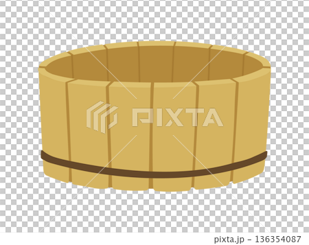 日式風格的簡易木桶插圖 日式風格的簡易木桶插圖 136354087