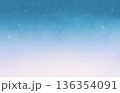 淡い星空のグラデーション背景　水彩 136354091