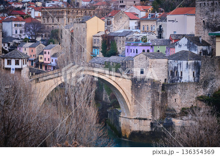 Iconic Stone Bridge in Mostar Iconic Stone Bridge in Mostar 136354369