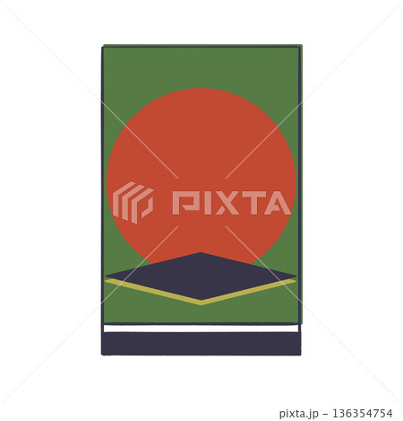 Vintage Retro Red circle Geometric element design Graphic Poster Background  136354754