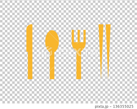 餐具(刀、湯匙、叉、筷子)圖示集 餐具(刀、湯匙、叉、筷子)圖示集 136355025