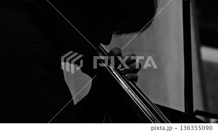 ウッドベースを弾く人 136355090