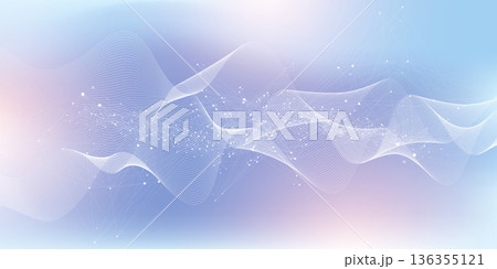 Modern digital technology background design with molecular plexus lines and dots. Futuristic network connection. Abstract mesh, big data technology, ai, science, cyberspace. 136355121