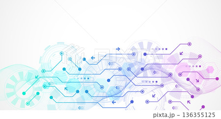 Motherboard technology circuit board background texture design. Creative idea AI banner concept for internet technology. Digital motherboard concept for poster, cover, banner, header, web template 136355125