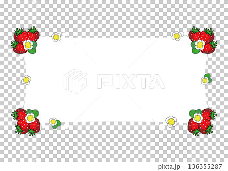 Strawberry square frame Strawberry square frame 136355287