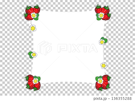 Strawberry square frame Strawberry square frame 136355288