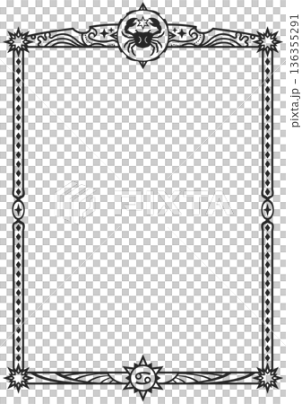 Cancer illustration frame (black) 136355291