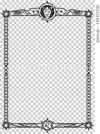 Leo illustration frame (black) 136355292