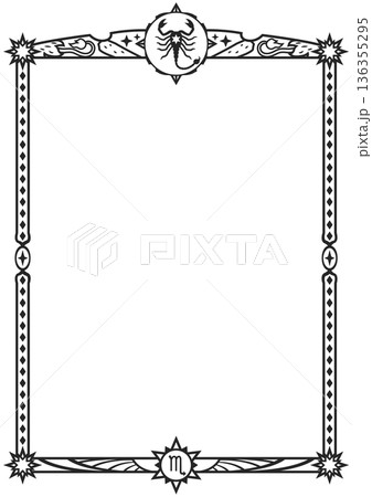 蠍座イラスト枠（黒） 136355295