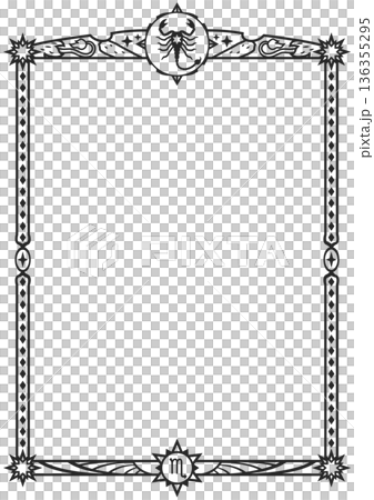 蠍座イラスト枠（黒） 136355295