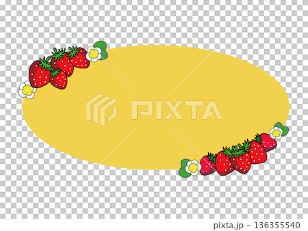 Strawberry yellow oval frame Strawberry yellow oval frame 136355540
