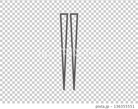 箸のアイコンのイラスト 136355551