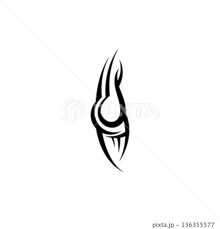tribal pattern tattoo vector art design,tattoo tribal abstract sleeve, sketch art design isolated on white background,Simple logo. 136355577