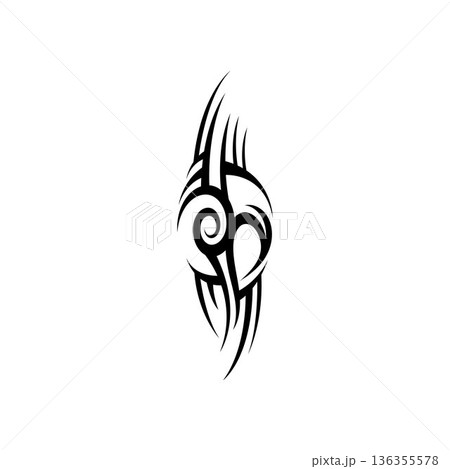 tribal pattern tattoo vector art design,tattoo tribal abstract sleeve, sketch art design isolated on white background,Simple logo. 136355578